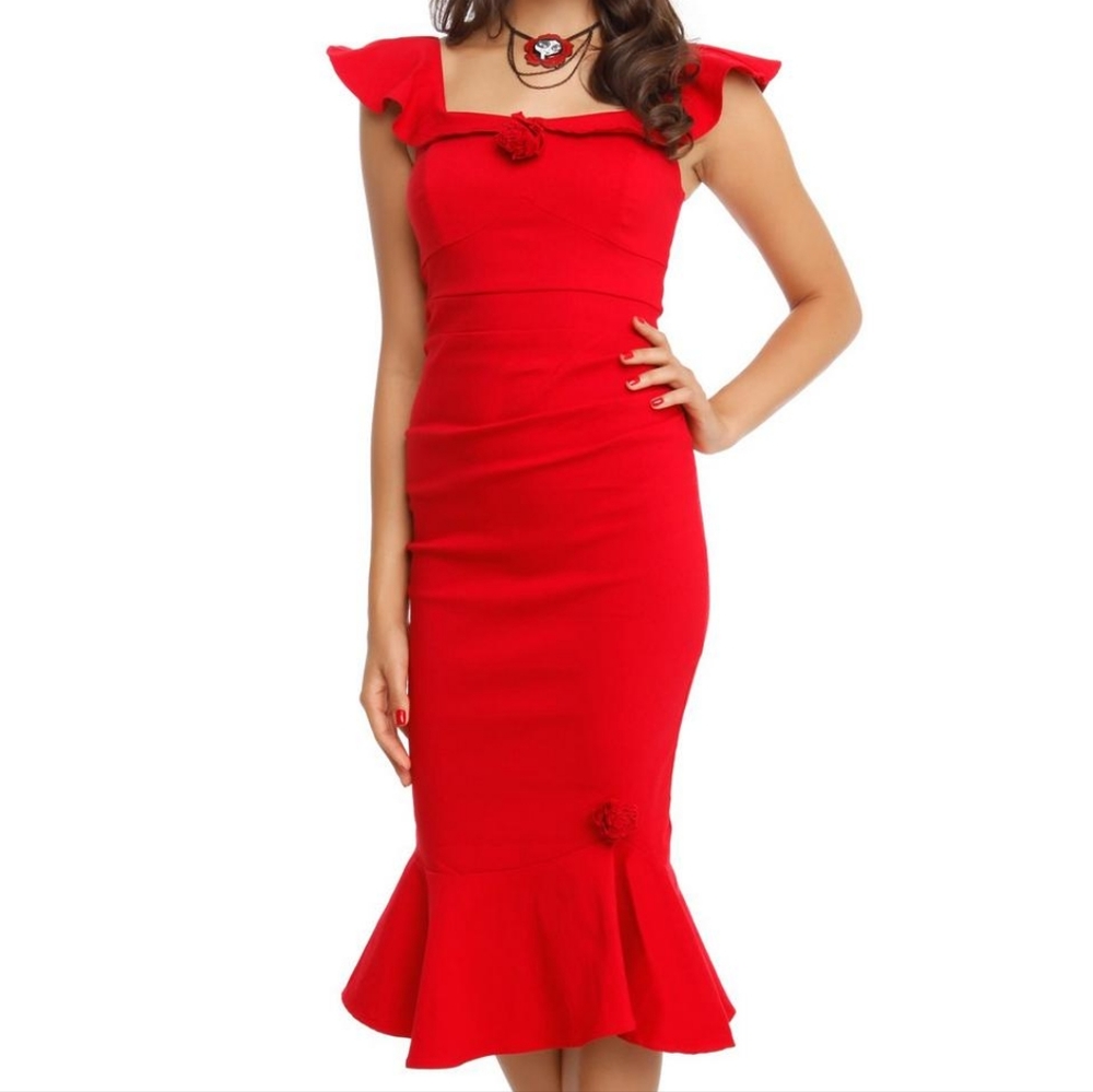 Hot Topic Long Red Dress Size Small